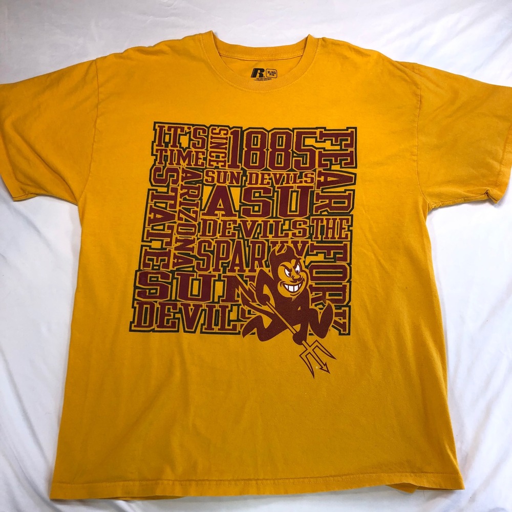 Russell Athletic Arizona State University ASU Sun Devils Sparky T-Shirt Gold XL